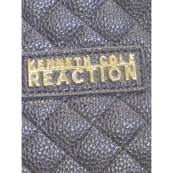 KENNETH COLE Reaction Medium Black Leather Shoulder Hobo Tote Satchel Purse Bag - Picture 9 of 16